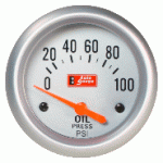 เกจ์วัดแรงดันน้ำมันเครื่อง Oil pressure ขอบเงินพื้นขาว 65 mm