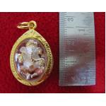 สินค้าหมดค่ะ องค์พระพิฆเนศปางสัมปทายะ(ประทานความสำเร็จ)เนื้อสามกษัตริย์เลี่ยมทองไมครอนพร้อมใบคาถาค่ะ