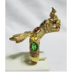 แหวนพญานาคทองเหลืองประดับพลอย7สี เสริมอำนาจวาสนาค่ะ