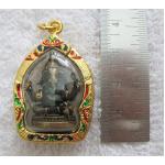 สินค้าหมดค่ะ องค์พระพิฆเณศปางตรีมุขคณปติแบบนั่ง(ประทานพรโชคลาภ มีอำนาจ)(คนเกิดวันอังคาร)เนื้อทองเหลืองรมดำเลี่ยมกรอบทองไมครอนลงยาพร้อมใบคาถาค่ะ