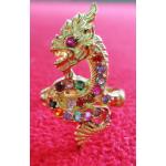 สินค้าหมดค่ะ แหวนพญานาคทองเหลืองพลอยนพเก้า เสริมสิริมงคล แบบ4ค่ะ