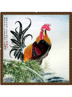 2265 ภาพ diamond "ไก่งามกับต้นไผ่"