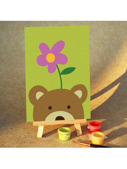 TA245 ภาพระบายสีตามตัวเลข "หมีจ๊ะเอ๋"