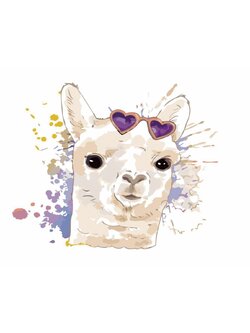 CE3911 ภาพระบายสีตามตัวเลข "น้องอัลปาก้าขาว"