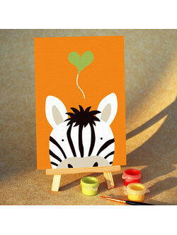 TA240 ภาพระบายสีตามตัวเลข "ม้าลายจ๊ะเอ๋"