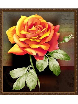 1846 ภาพ diamond "กุหลาบแสงส้ม"