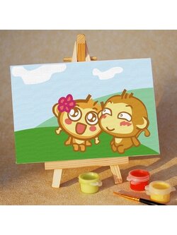 TA061 ภาพระบายสีตามตัวเลข "ลิงน้อยแฟนฉัน"