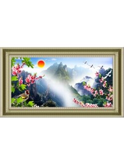 1253 ภาพ diamond "วิวเขาในสายหมอก"