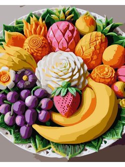 RCG005 ภาพระบายสีตามตัวเลข "งานศิลปะผลไม้"