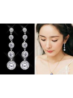 ต่างหูเพชร cz 5 เม็ด ไล่ระดับ งานพรีเมี่ยม