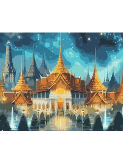 RCG003 ภาพระบายสีตามตัวเลข "วัดงามในฝัน"