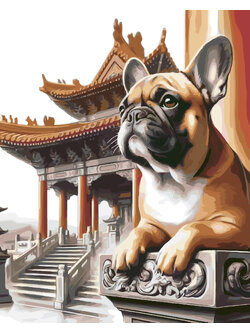 RC021 ภาพระบายสีตามตัวเลข "น้องเฟรนช์เฝ้าวัด"