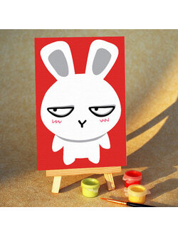 TA156 ภาพระบายสีตามตัวเลข "กระต่ายเหล่"