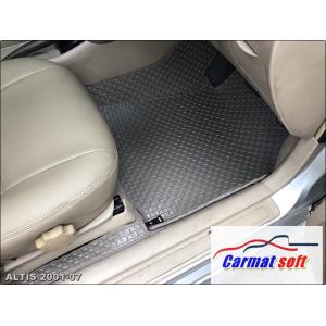 พรมปูพื้นรถยนต์TOYOTA ALTIS 01-07 (หน้าหมู) พรมลายกระดุม สีเทา เต็มคัน