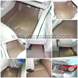 พรมปูพื้นรถยนต์TOYOTA ALTIS ปี2008-2013 พรมลายกระดุมสีน้ำตาล เต็มคัน 12ชิ้น