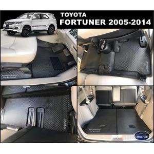 พรมปูพื้นรถยนต์ FORTUNER (ปี2005-2014) ลายไบเค่นสีดำ+แผ่นกันสึก เต็มคัน