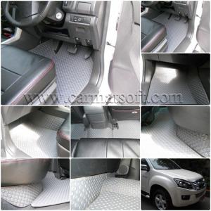 พรมปูพื้นรถยนต์ Isuzu D-Max 4D ปี2012-18 พรมกระดุม ดีแม็ค 4ประตู สีเทา เต็มคัน