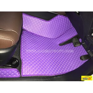 พรมปูพื้นรถยนต์ FORTUNER 2015-21 ลายกระดุม สีม่วง เต็มคัน