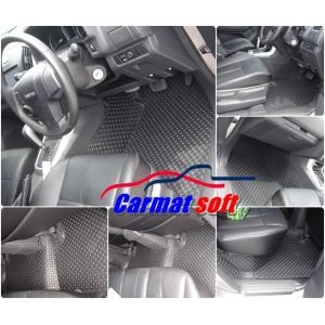 พรมปูพื้นรถยนต์ Isuzu D-Max 4D ปี2012-18 ดีแม็ค 4ประตู พรมลายกระดุม สีดำ เต็มคัน