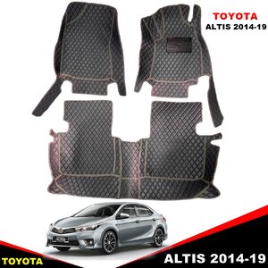 ยางปูพื้นรถยนต์ TOYOTA ALTIS ปี2014 -2019 ลายไดมอนด์ สีเทา เต็มคัน (พร้อมส่ง)