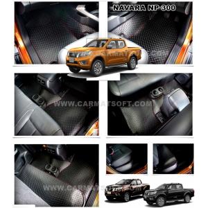 พรมปูพื้นรถยนต์ Nissan Navara NP 300 4ประตู ลายกระดุม เข้ารูป