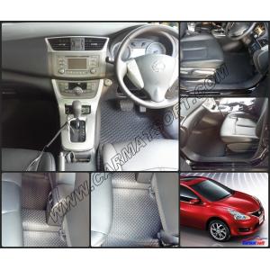 พรมปูพื้นรถยนต์ NISSAN PULSAR ลายกระดุม สีดำ เต็มคัน