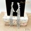 ต่างหูสไตล์ earcuff (ต้องเจาะหู) เพชรหยดน้ำ ห้อยแผงเพชร 7 แถว ตัวเรือนสีเงิน
