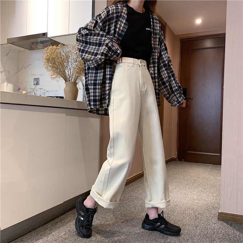 พร้อมส่ง 🎀 Basic pants กางเกงขายาวสีครีม (IN30325)