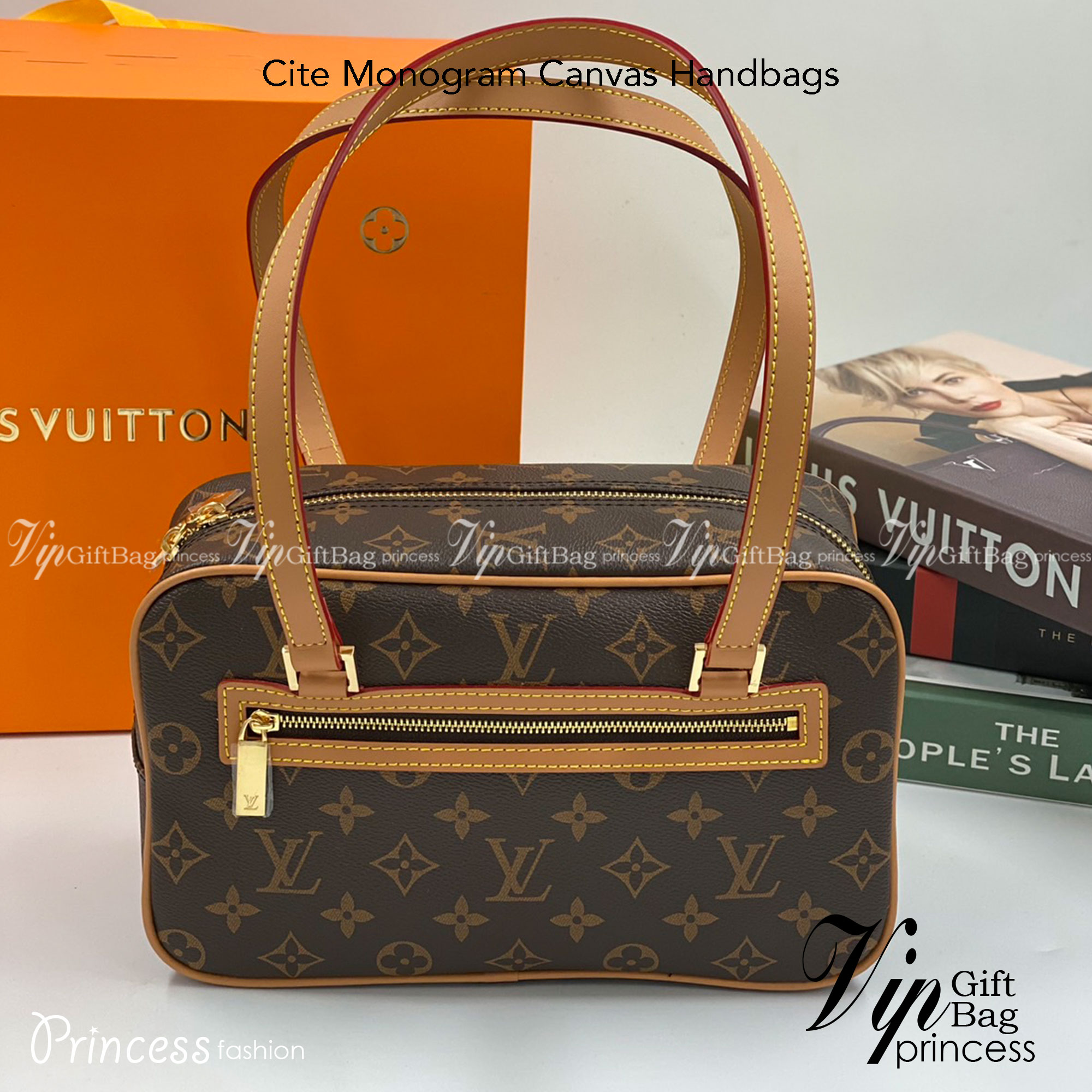 LV Cite Monogram Canvas Handbags เกรดออริจินอล ภาพถ่ายจากงานขายจริง ใช้งานต่างประเทศได้