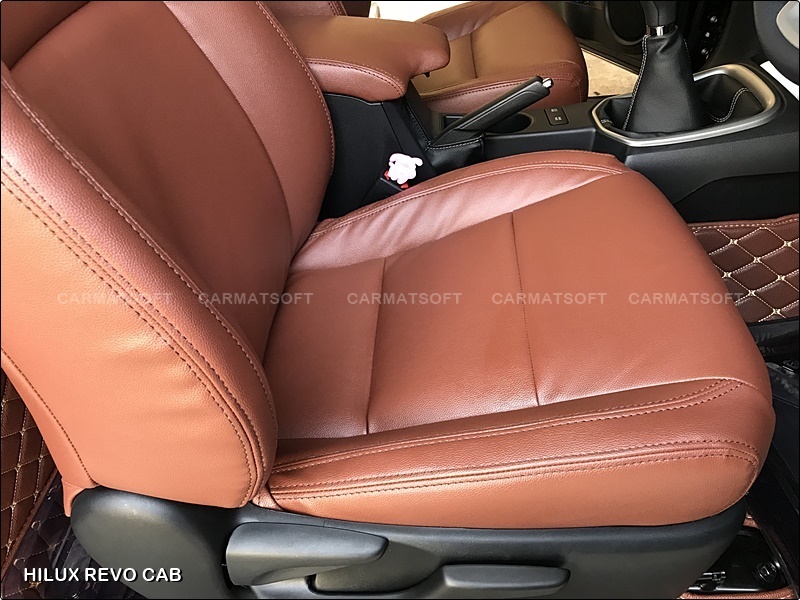 ชุดหุ้มเบาะรถยนต์ REVO CAB หนังPVC เกรดA หนา1มิล สีน้ำตาลเข้ม