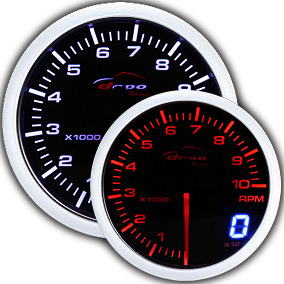 เกจ์วัดรอบ rpm หน้ามืด 60 mm [Dual digit]