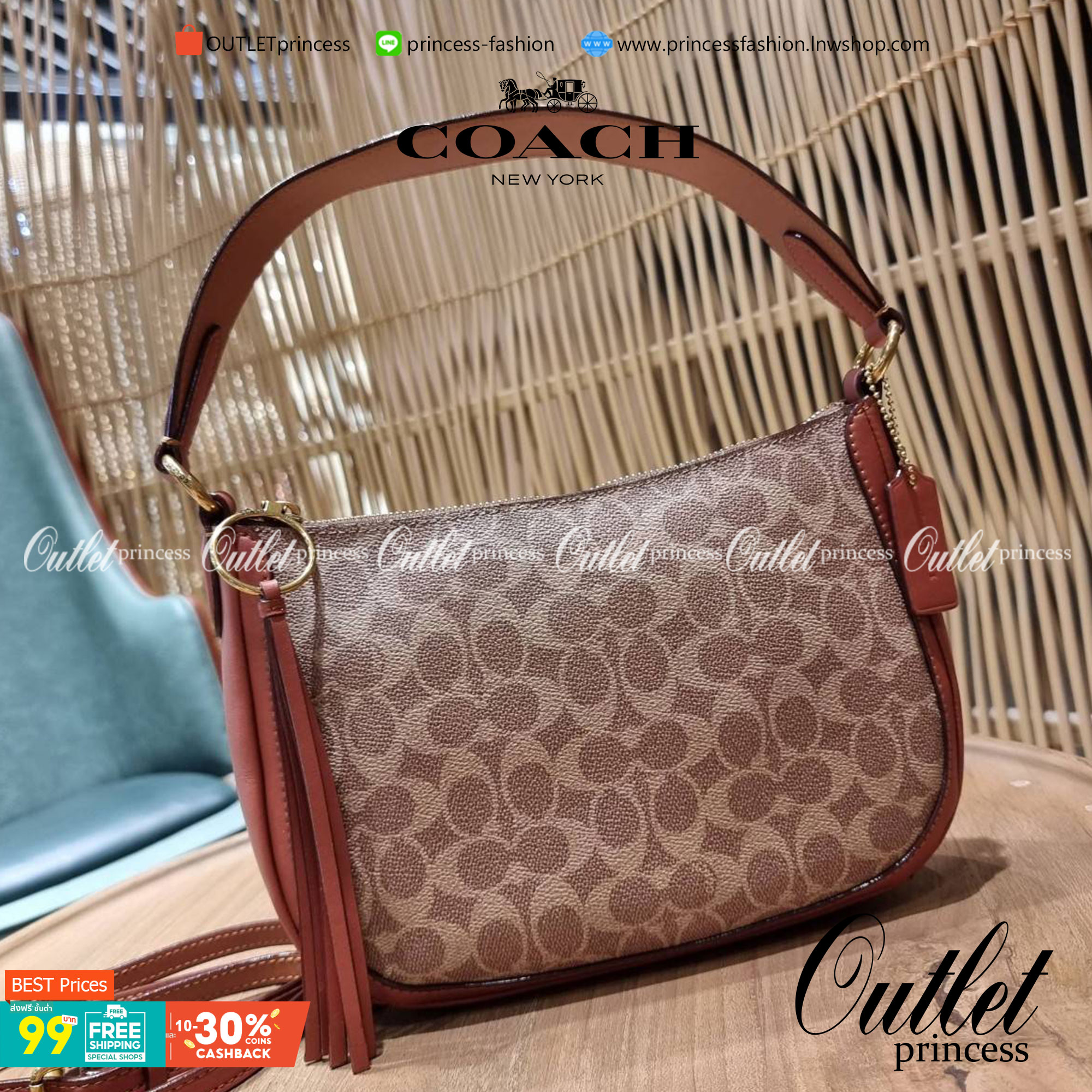 COACH 52577 SUTTON CROSSBODY IN SIGNATURE CANVAS กระเป๋าสะพายไหล่ สวยคลาสสิค สไตล์วินเทจ ใบใหญ่จุใจ วัสดุหนังแคนวาสเคลือบลาย สายคล้องไหล่ในตัว ภายในโล่งกว้าง จุของได้เยอะแน่นๆ มาพร้อมสายสะพาย crossbody ที่จะถอดออก หรือจะสะพายก็เก๋ สวยโดดเด่นแน่นอน พร้อมเส