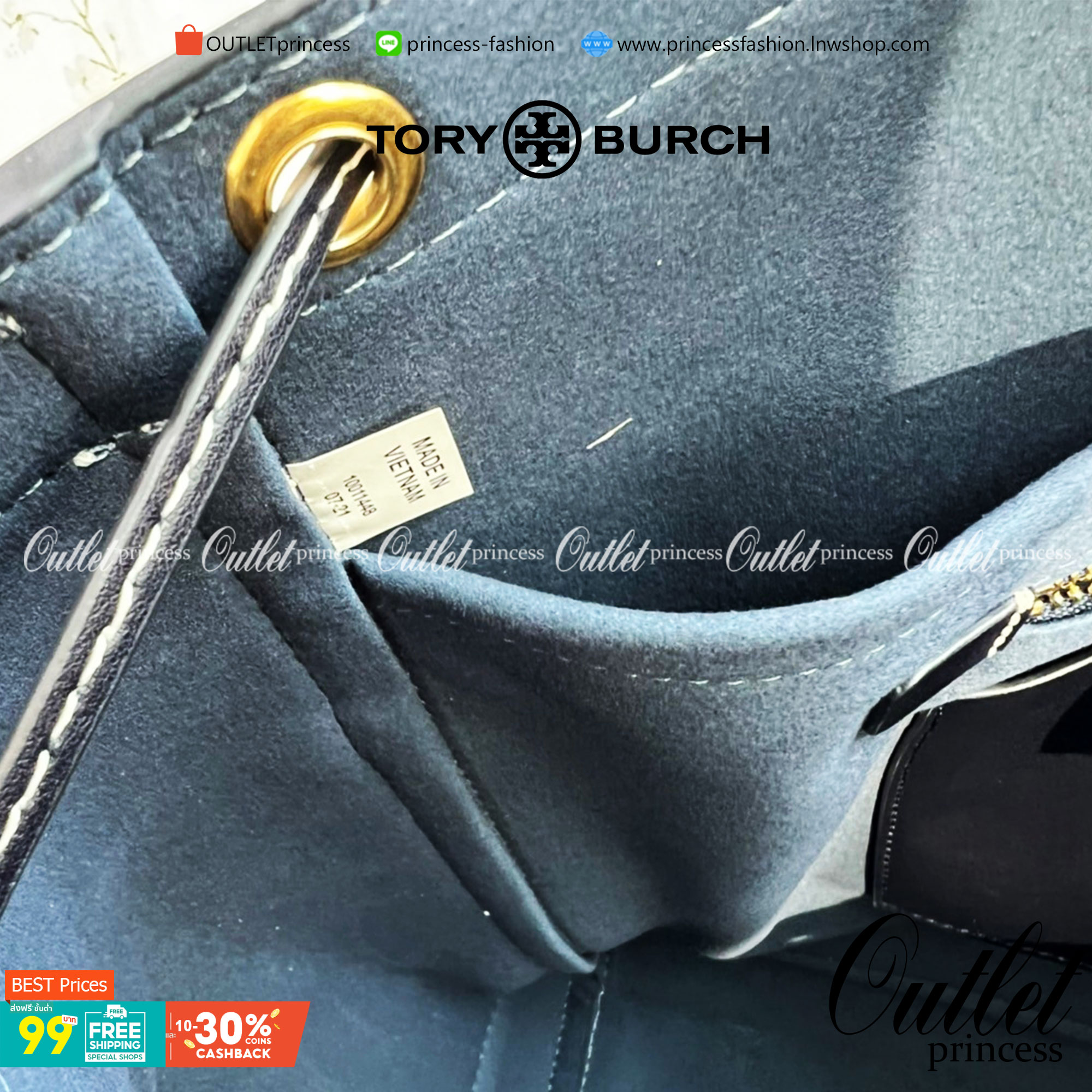 OUTLET 】TORY T MONOGRAM JACQUARD WFH TOTE กระเป๋าถือหรือสะพายไหล่ วัสดุ Canvas ปักษ์ลายแบรนด์ อะไหล่ทองสวยหรู น้ำหนักเบา จุของได้เยอะ ด้านหน้ามีกระเป๋าเล็ก2ช่อง ด้านหลัง2ช่อง ด้านในโล่ง มีช่องใหญ่1ช่อง ช่องเล็ก1ช่อง และอีก1ช่องซิป ใบใหญ่ Size XL ใส่เสื้อผ