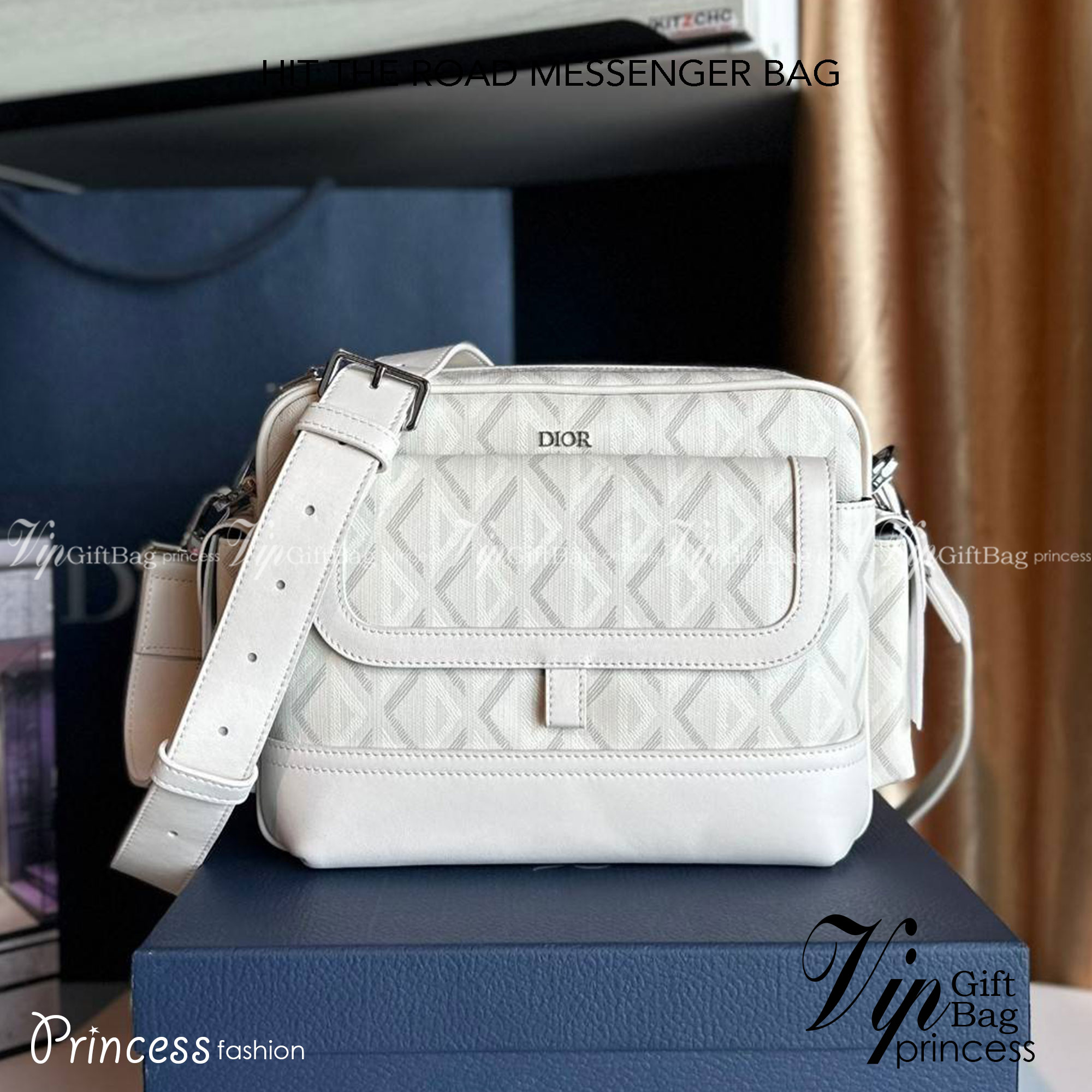 DIOR HIT THE ROAD MESSENGER BAG CD Diamond Canvas and Smooth Calfskin เกรดเทพออริจินอล หนังแท้ งานดีสุด ภาพถ่ายจากงานขายจริง ใช้งานต่างประเทศได้
