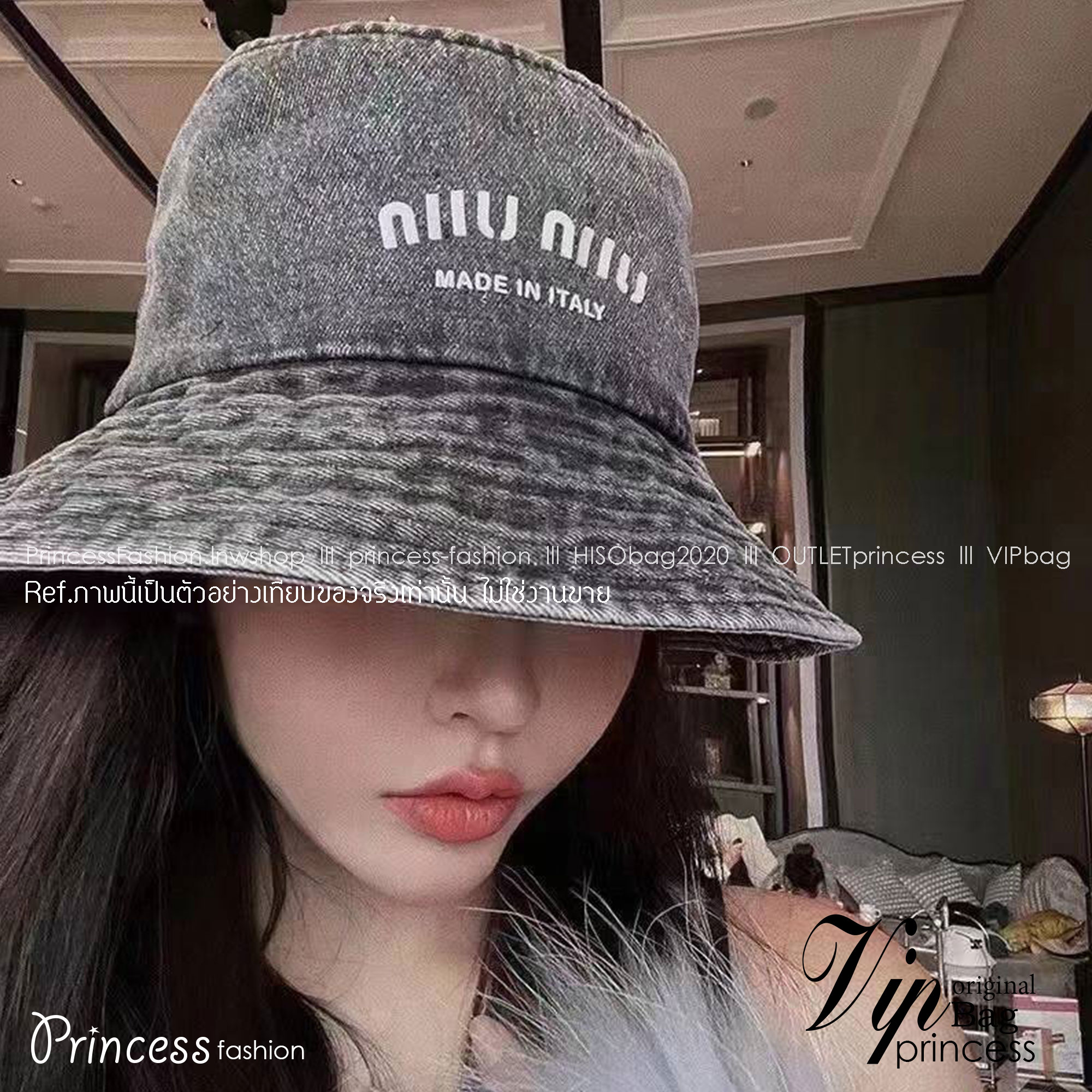MIU MIU Denim Logo Bucket Hat / MIU MIU Bucket Hat "ของมันต้องมี" หมวกงานคุณภาพที่สุด เกรดท็อปออริ เดนิมสุดคลาสสิก ใช้งานต่างประเทศได้ พร้อมส่งแน่นๆ สั่งแจกเป็นของขวัญ หรือซื้อเก็บไว้ใช้เองรับรองเลิศจ้า!!