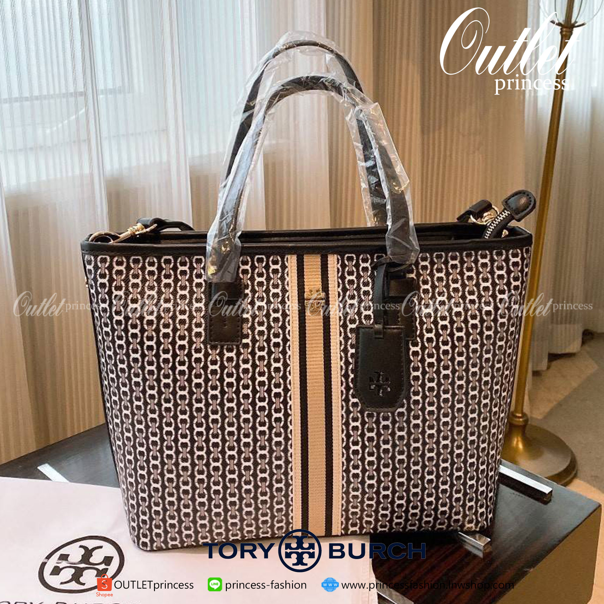 TORY BURCH TOTE BAG กระเป๋าสะพายไหล่ทรงช้อปปิ้ง ทรงคลาสสิค ฮิตตลอดกาล ทรงสวยขนาดกำลังดี