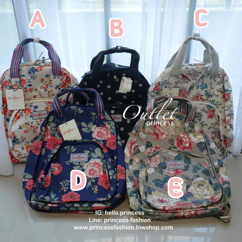 CATH KIDSTON BACKPACK BAG กระเป๋าเป้น่ารัก ตามแบบฉบับของแบรนด์นี้เลยค่า โดดเด่นด้วยหนัง PVC พิมพ์ลาย กันน้ำทั้งใบ ด้านในมีช่องซิปใหญ่ใส่ของ 2 ช่อง จุของได้เยอะ ใส่ IPAD / A4ได้สบายเลยค่ะ ด้านหน้ามีช่องซิปเล็ก 1 ช่อง ใส่ของจุกจิกหนิบได้สะดวก น้ำหนักเบา ใช้