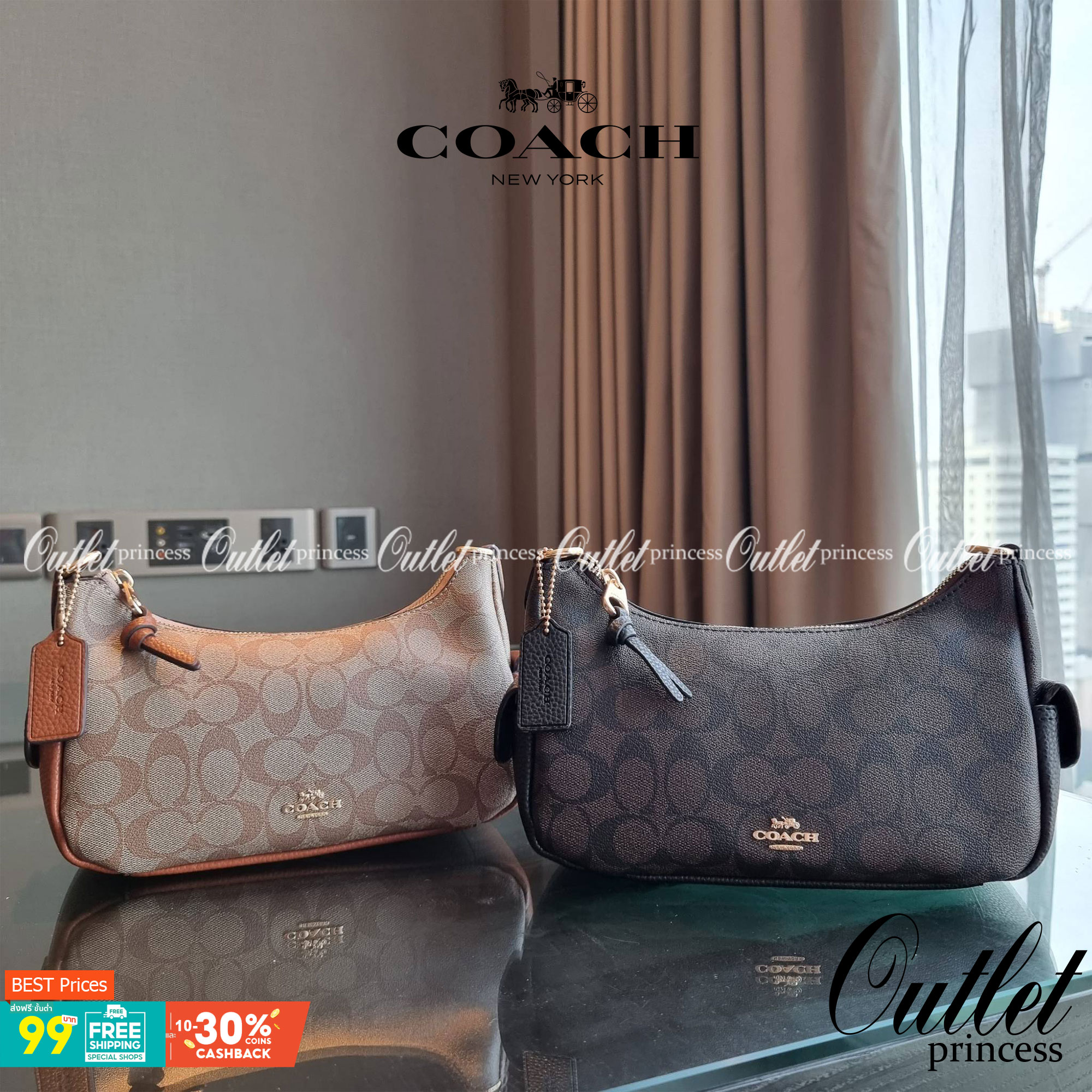 COACH C7223 PENNY SHOULDER BAG 25 IN SIGNATURE CANVAS คอลเลคชั่นเพนนีสุดคิ้วท์ ในรูปแบบของกระเป๋าสะพายไหล่กึ่งทรงพอช พร้อมเสิร์ฟความสวยถึงบ้านไปเลย!! ด้วยดีไซน์คลาสสิคย้อนยุค ที่แอบแฝงความเรียบหรู มาพร้อมสายสะพาย 2 เส้น เป็นสายคล้องมือและสายสะพายครอสบอดี้