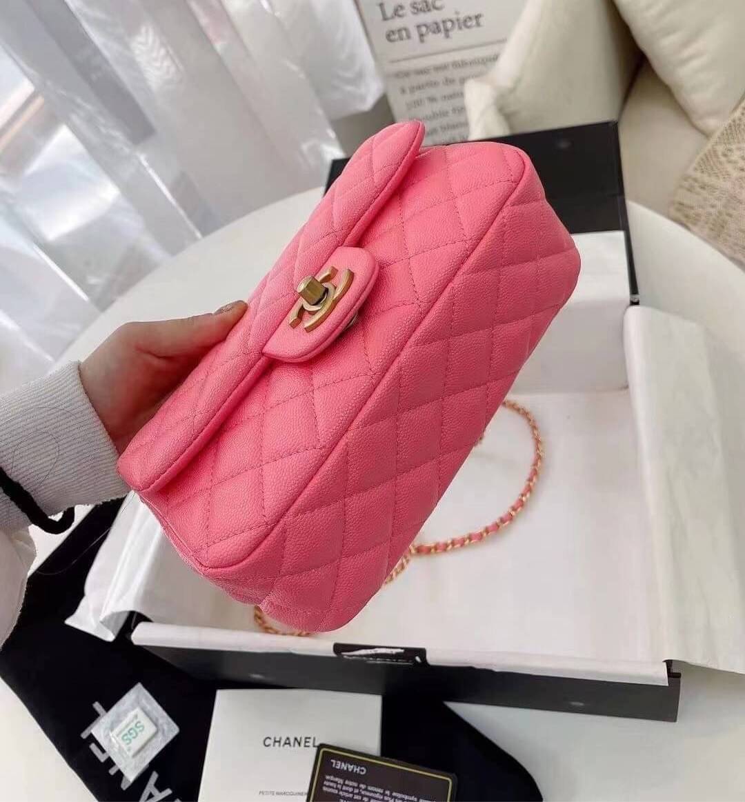 CHANEL MINI FLAP BAG CAVIAR Leather GOLD tone hardware พร้อมส่ง 5 สี