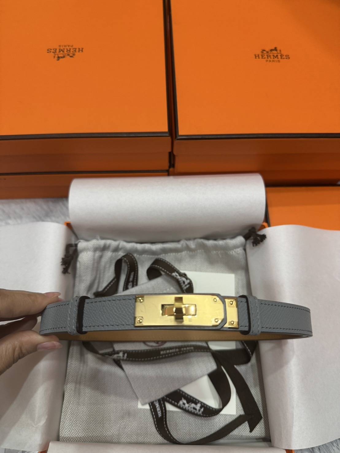 TOP ORI | Hermes Kelly 18 belt leather เข็มขัดแอเมสเกรดเทียบแท้ หนังแท้ full box set