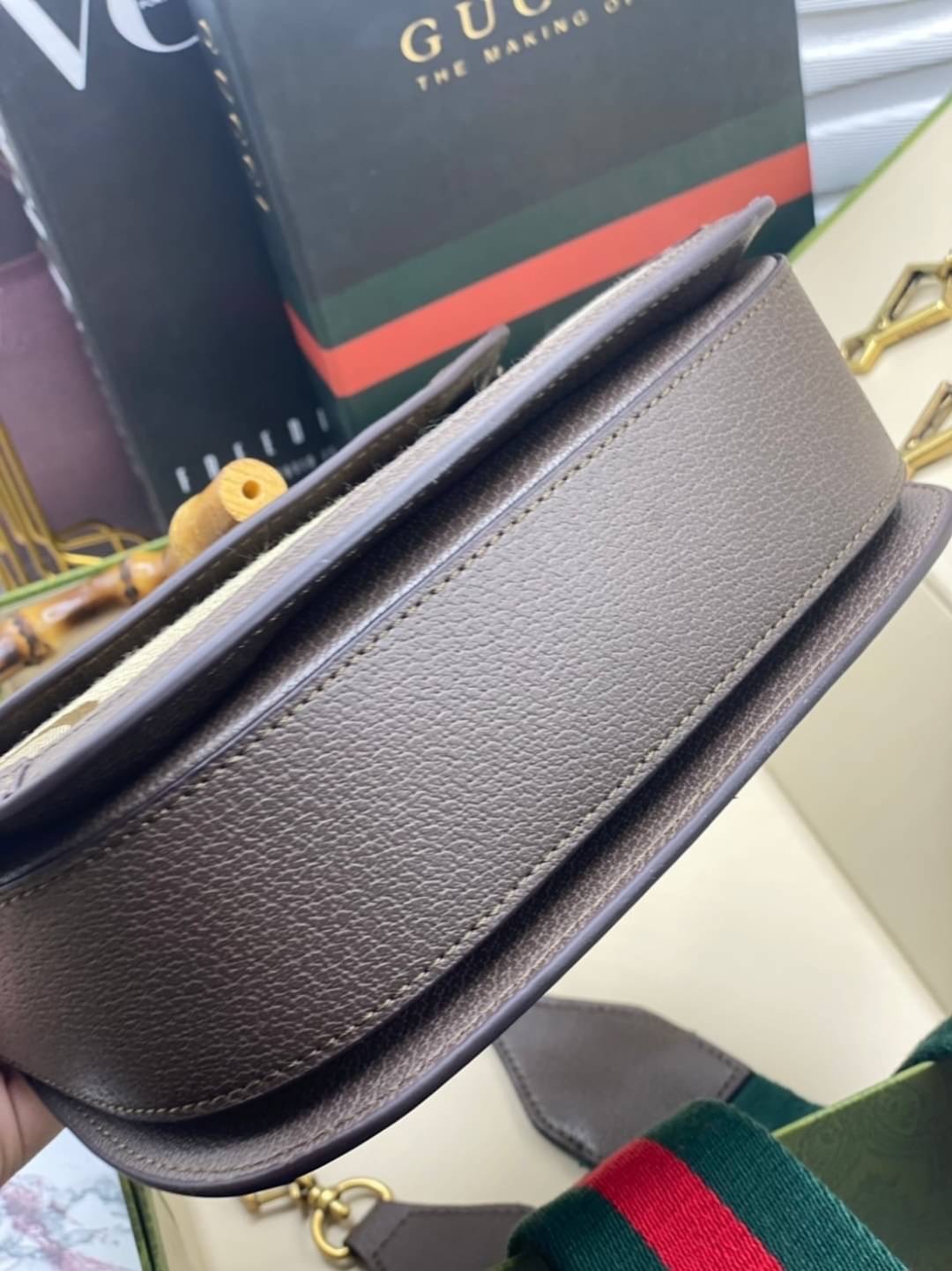 GUCCI BAMBOO 1947 JUMBO GG SMALL TOP HANDLE BAG กระเป๋าสะพายมือจับลายไม้ไผ่ เกรดออริ 1:1 สลับแท้ ใช้งานต่างประเทศได้