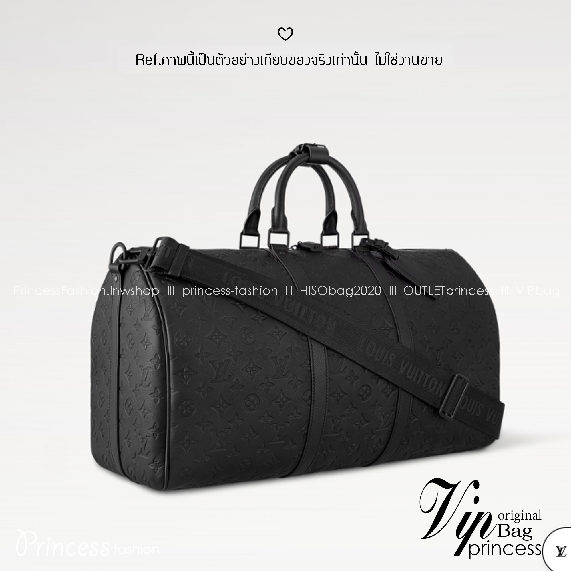 สลับแท้ LV Keepall Bandoulière 50 Bag กระเป๋าเดินทางหนังแท้ Monogram Shadow ปั้มลายนูน หรูหราและเทห์อย่างลงตัว เป็นรุ่นที่ขายดีตลอดกาล