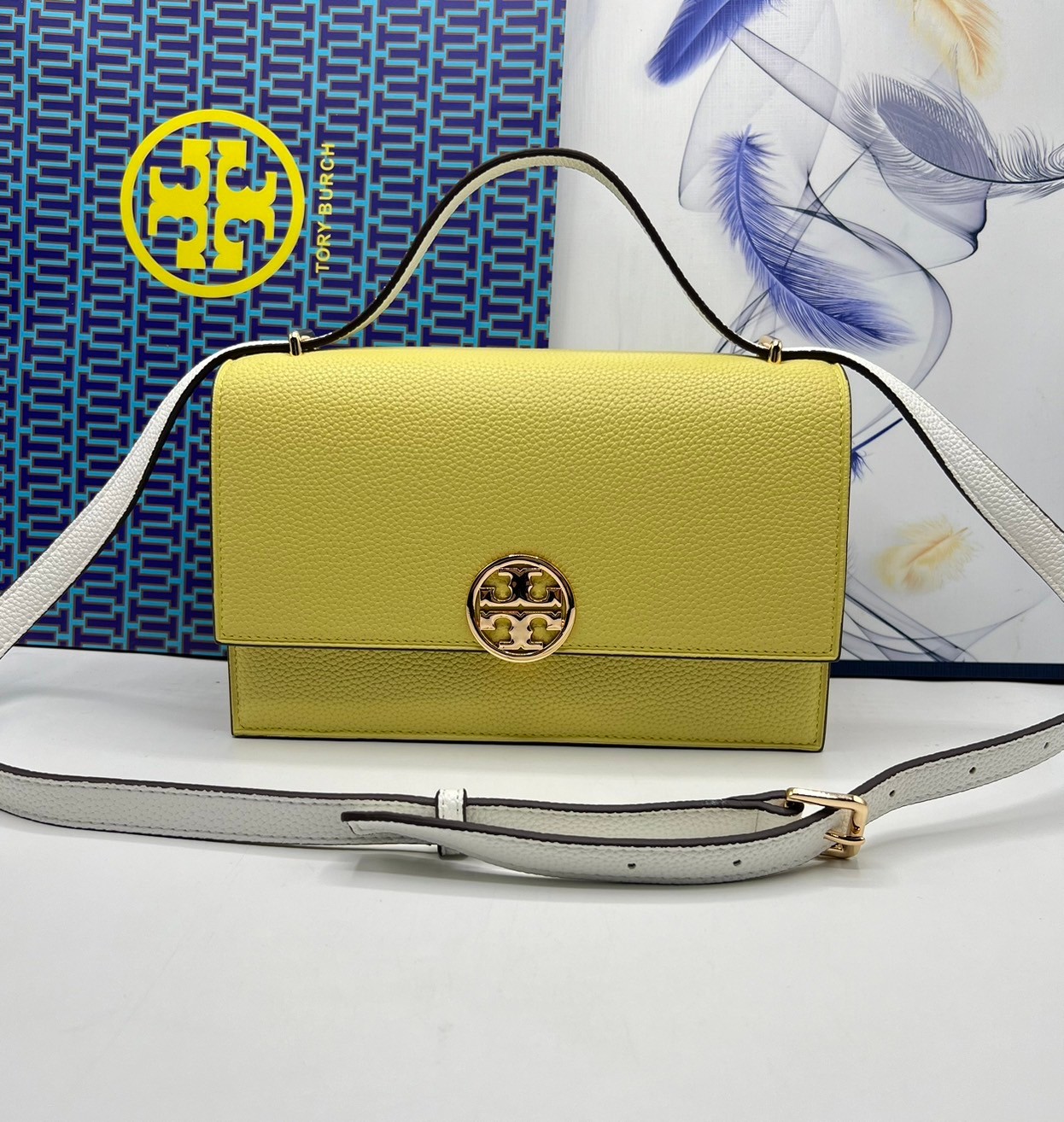 TORY BURCH MILLER LEATHER SHOULDER BAG กระเป๋าสะพายสวยหรู ผู้ดีทุกสี สายถอดได้ ถือเป็นคลัชได้ เกรดออริ สลับแท้ 1:1 ใช้งานต่างประเทศได้
