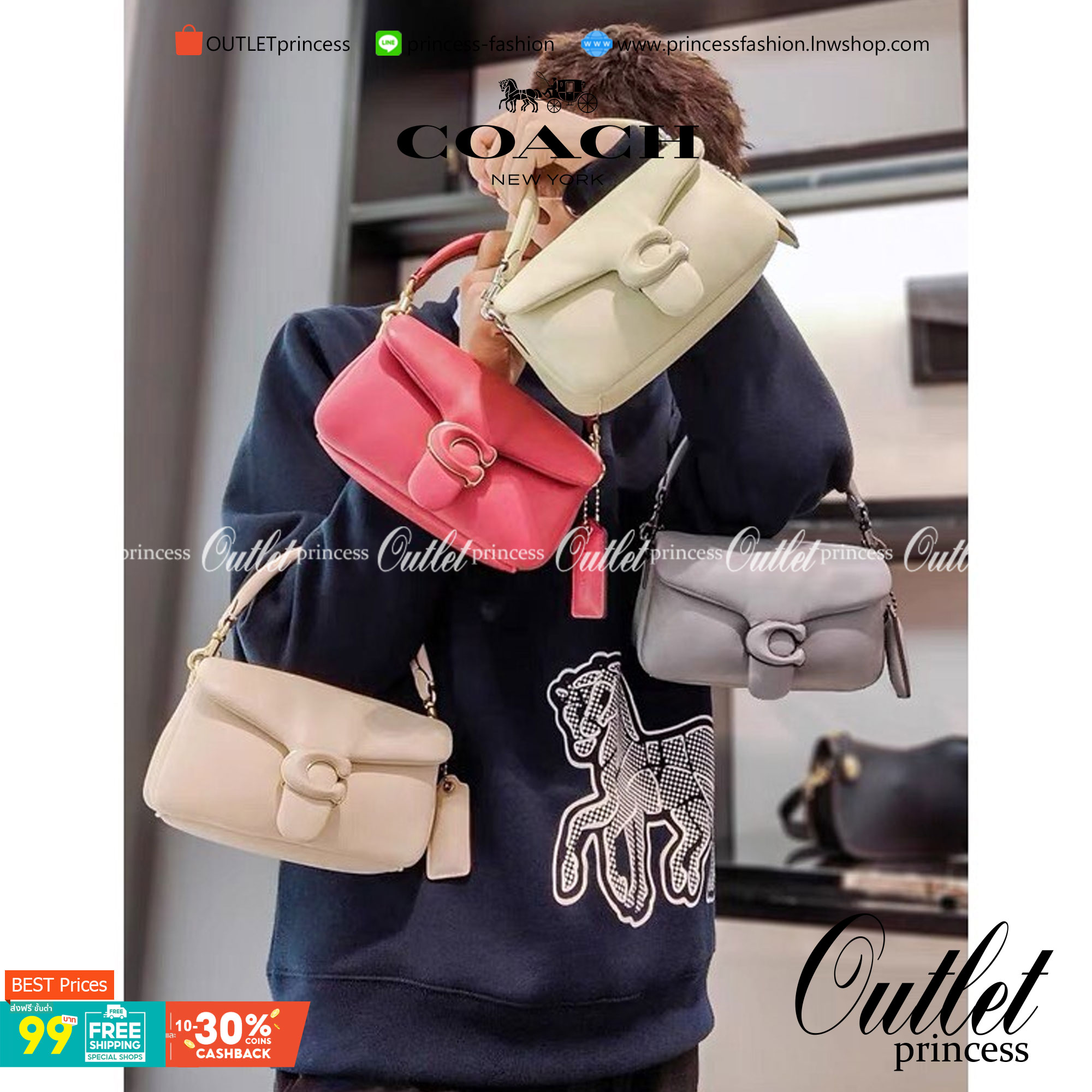 Coach Pillow Tabby Shoulder Bag 18 หนัง nappa หนานิ่ม นุ่มมากๆ รุ่นใหม่ล่าสุดค่ะ! พร้อมโลโก้รุ่นใหม่ด้วยเช่นกัน เพิ่มความหรู ดูดีเข้าไปอีกค่ะ เปิดปิดกระเป๋าแบบกระดุมแมาเหล็ก ภายในมีช่องใส่ของสองช่อง; สามารถใส่กระเป๋าเงินใบสั้นได้;พาสปอร์ตได้;มือถือได้ ค่ะ