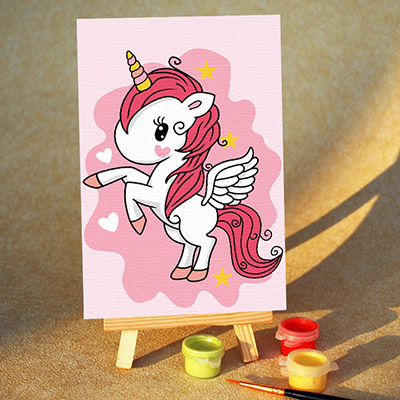 TA256 ภาพระบายสีตามตัวเลข "ยูนิคอร์นสีชมพู"