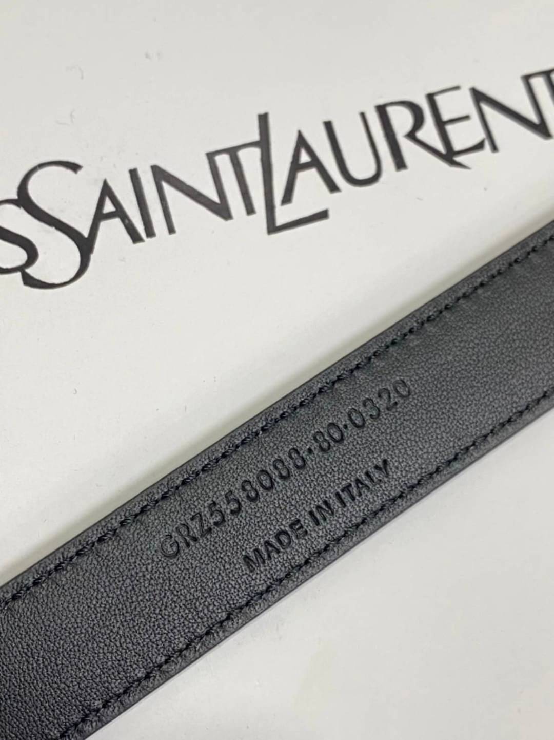 YSL Belt Black Leather เข็มขัดเกรดออริจินอลหนังแท้ พร้อมส่ง ภาพสินค้าถ่ายจากงานขายจริง ใช้งานต่างประเทศได้