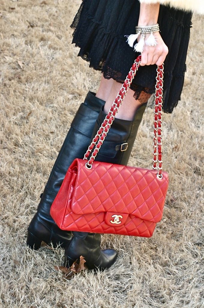 CHANEL LARGE CLASSIC JUMBO HANDBAG 30cm พร้อมส่งที่ไทย Lambskin & Grained Calfskin