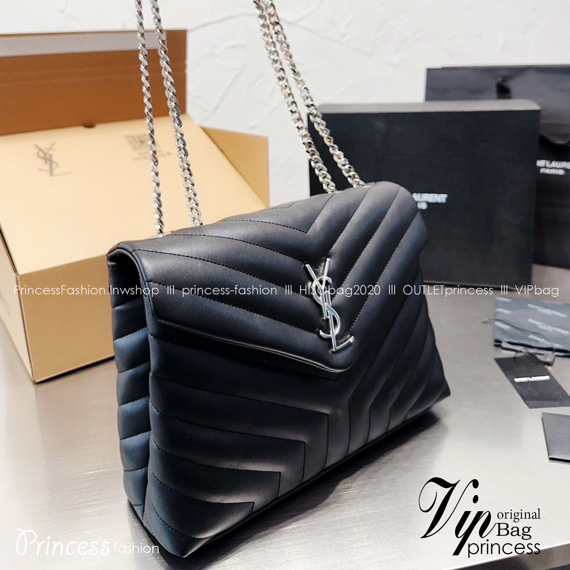 YSL Loulou medium quilted leather shoulder bag / YSL Loulou chain Bag 12" พร้อมส่ง 3 สี กระเป๋าสะพายรุ่นขายดี ทรงสวยคลาสสิค ใช้ได้บ่อยไม่มีเบื่อ ดีไซน์เรียบหรู ดูแพง