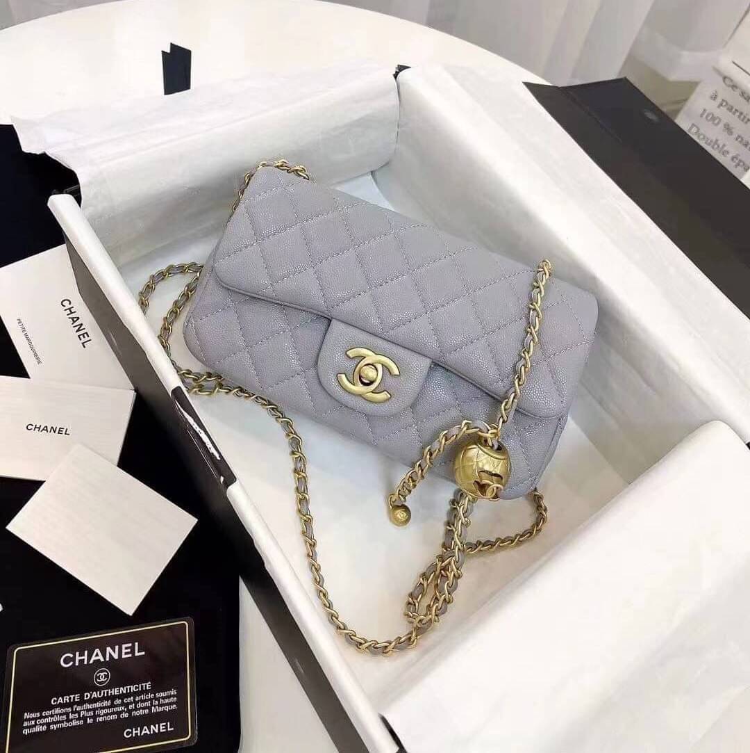 CHANEL MINI FLAP BAG CAVIAR Leather GOLD tone hardware พร้อมส่ง 5 สี