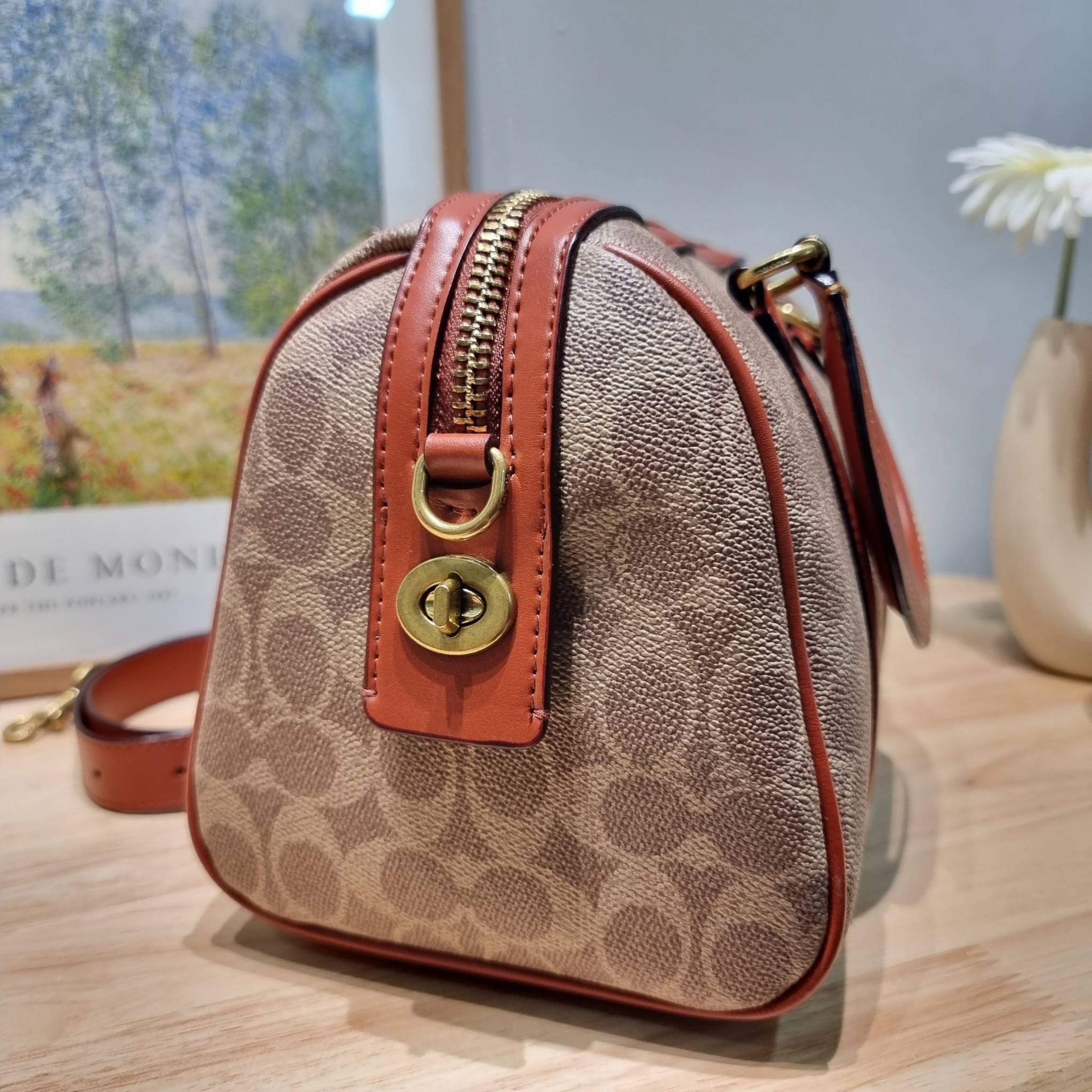 COACH RUBY SATCHEL 25 IN SIGNATURE CANVAS CP239 พร้อมส่ง กระเป๋าทรงหมอนดีไซน์ใหม่ ใบใหญ่ เพิ่มดีเทลความหรูมากมาย
